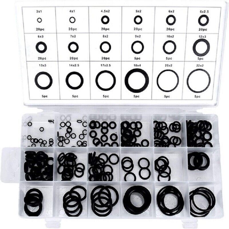 225 Pcs O-ring Assortment Sealing Rings Set Nbr Rubber Washers Gasket