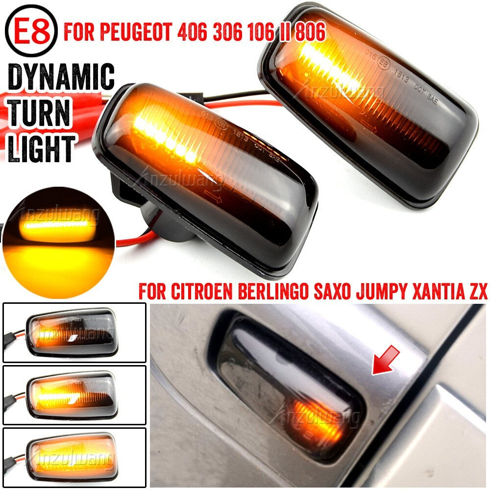 Dynamic Side Marker Turn Light for Peugeot 406 for Citroen Berlingo Jumpy Saxo Xsara