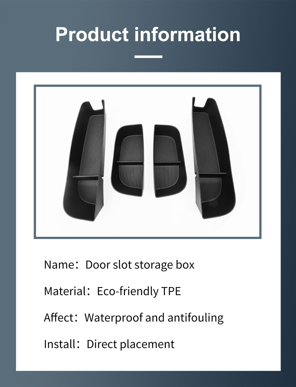 for Xpeng G6 2023 2024 Door Side Storage Box Front Rear Door Handle Organizer