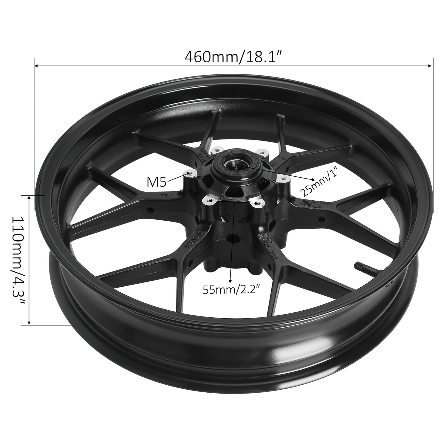 Front and rear wheel rims are compatible with for Honda CBR1000R models from 2008-2015, 2014, 2013, 2012, and 2010-.