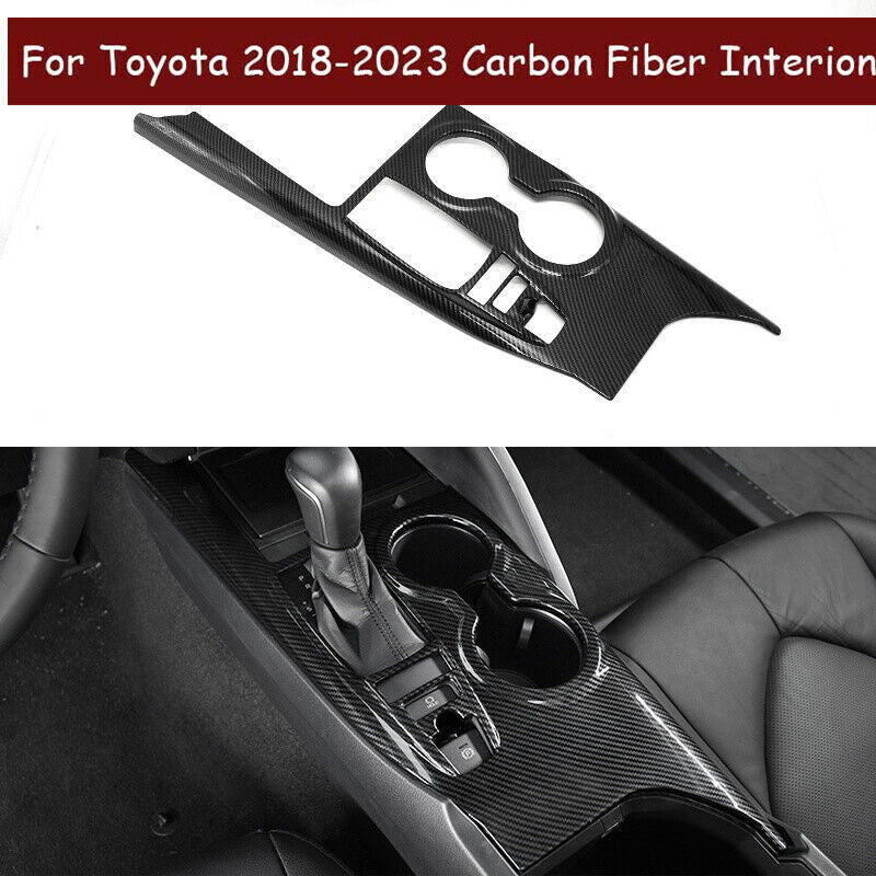 for Toyota for Camry 2018-23 ABS Carbon Fiber Center Console Gear Shift Panel Cover