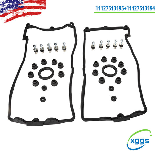 2X Left + Right Valve Cover Gasket Set for BMW E60 E63 E64 E70 X5 4.4i N62 4.8i