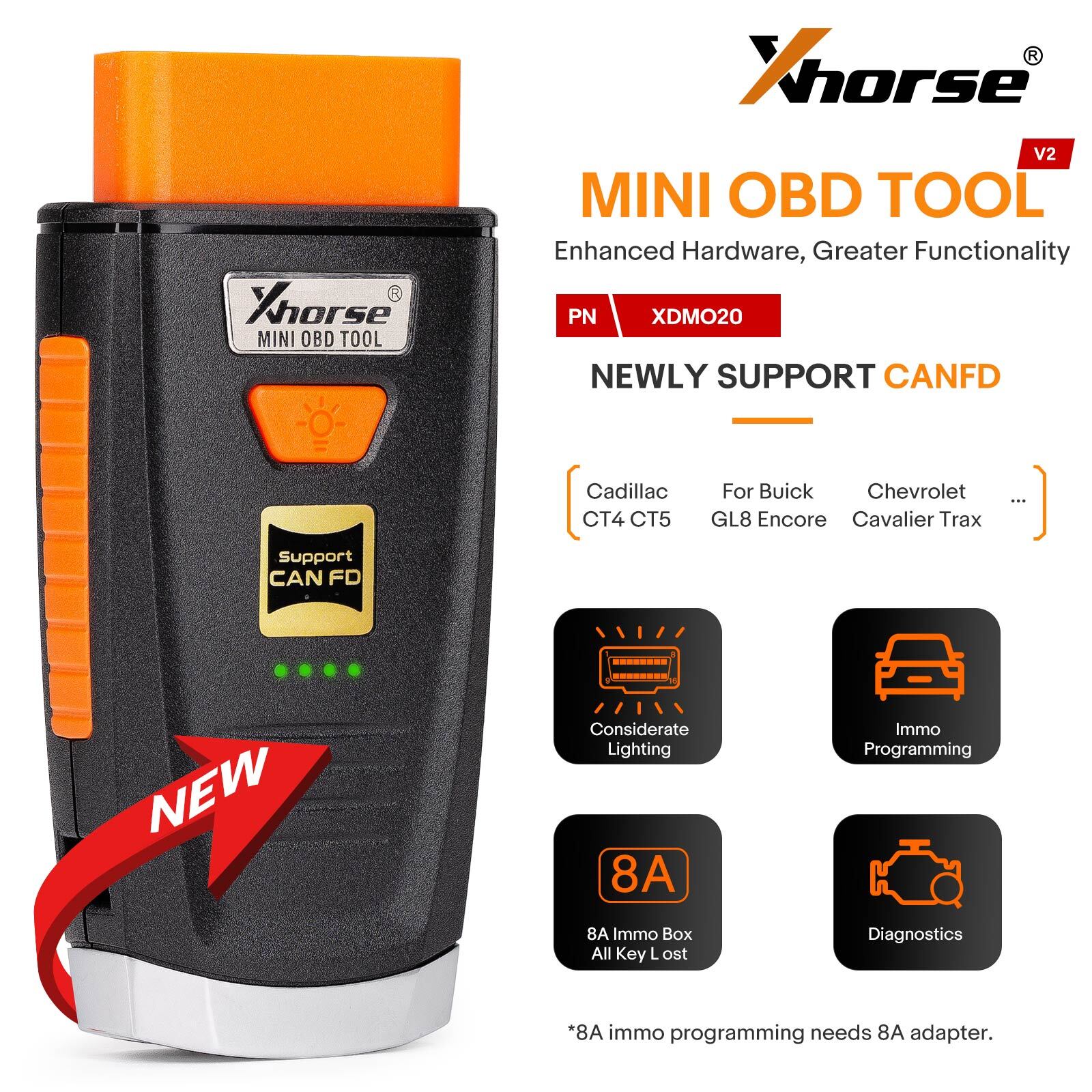 for MINI OBD TOOL V2 XDMO20 Immo Progarm +for Toyota 8A Non- for smart Key Adapter