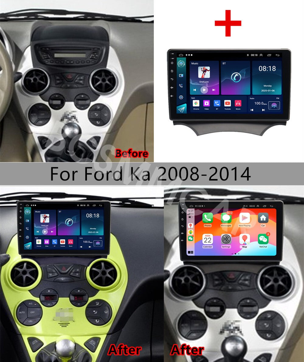 Touch Screen Video Player GPS Bluetooth For Carplay Fit for Ford Ka 2008-2014