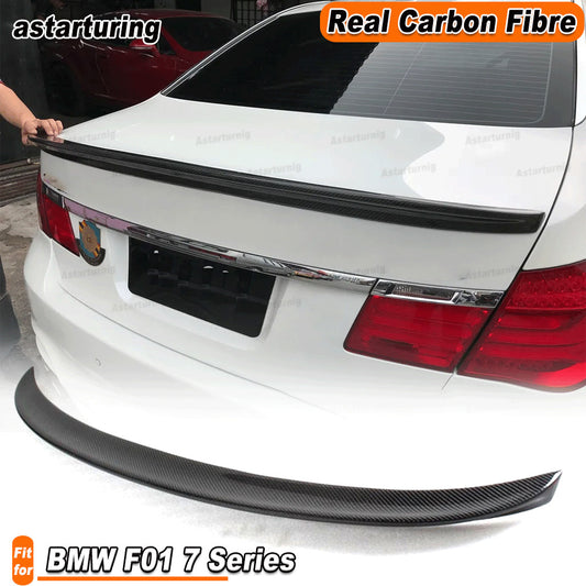 Fit for BMW F01 7 Series 2010-2013 REAL CARBON Rear Trunk Boot Lip Spoiler Wing