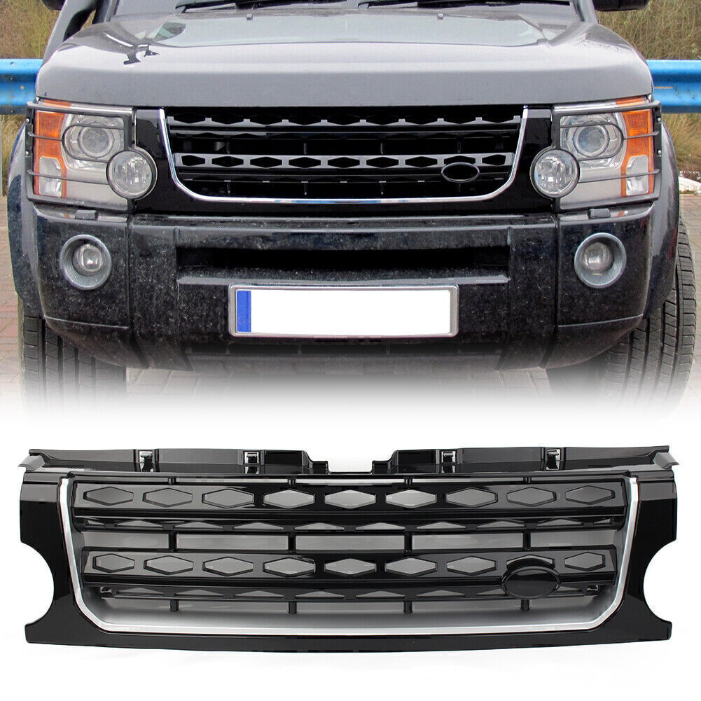 1X Car Kidney Part Hood Black Grille Fit for Land Rover Discovery LR3 2005-2009 08