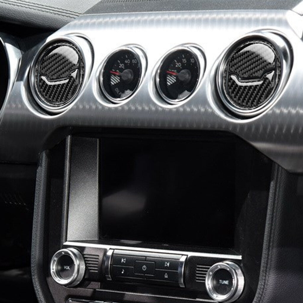 6¡Á Soft Carbon Fiber Inner Air Vent Outlet Panel Trim for Ford for Mustang 2015-2022
