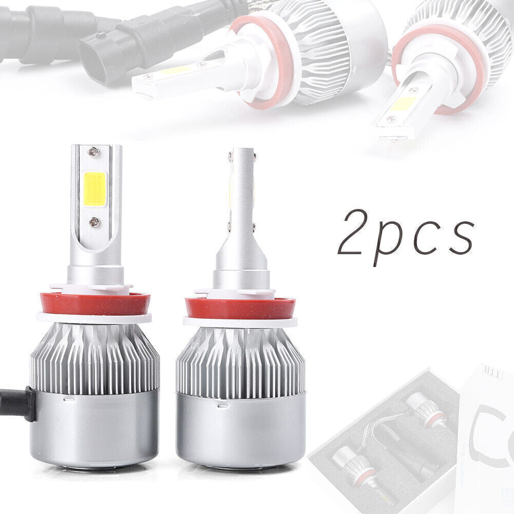 Pair H8 H9 H11 COB LED 36W 6000K-72W White Front Headlight Headlamp Bulbs Kit