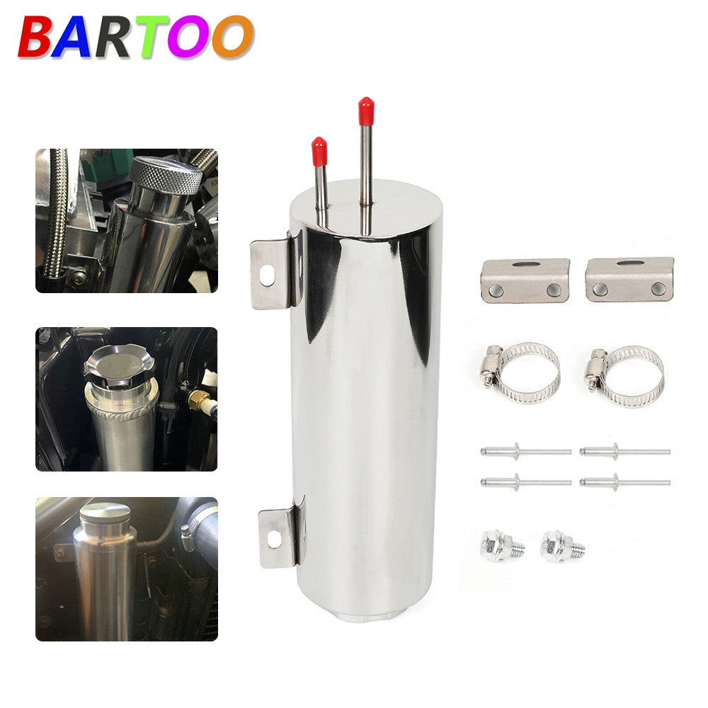 3x10 Polished Stainless Steel Radiator Coolant Overflow Catch Puke Tank 32OZ