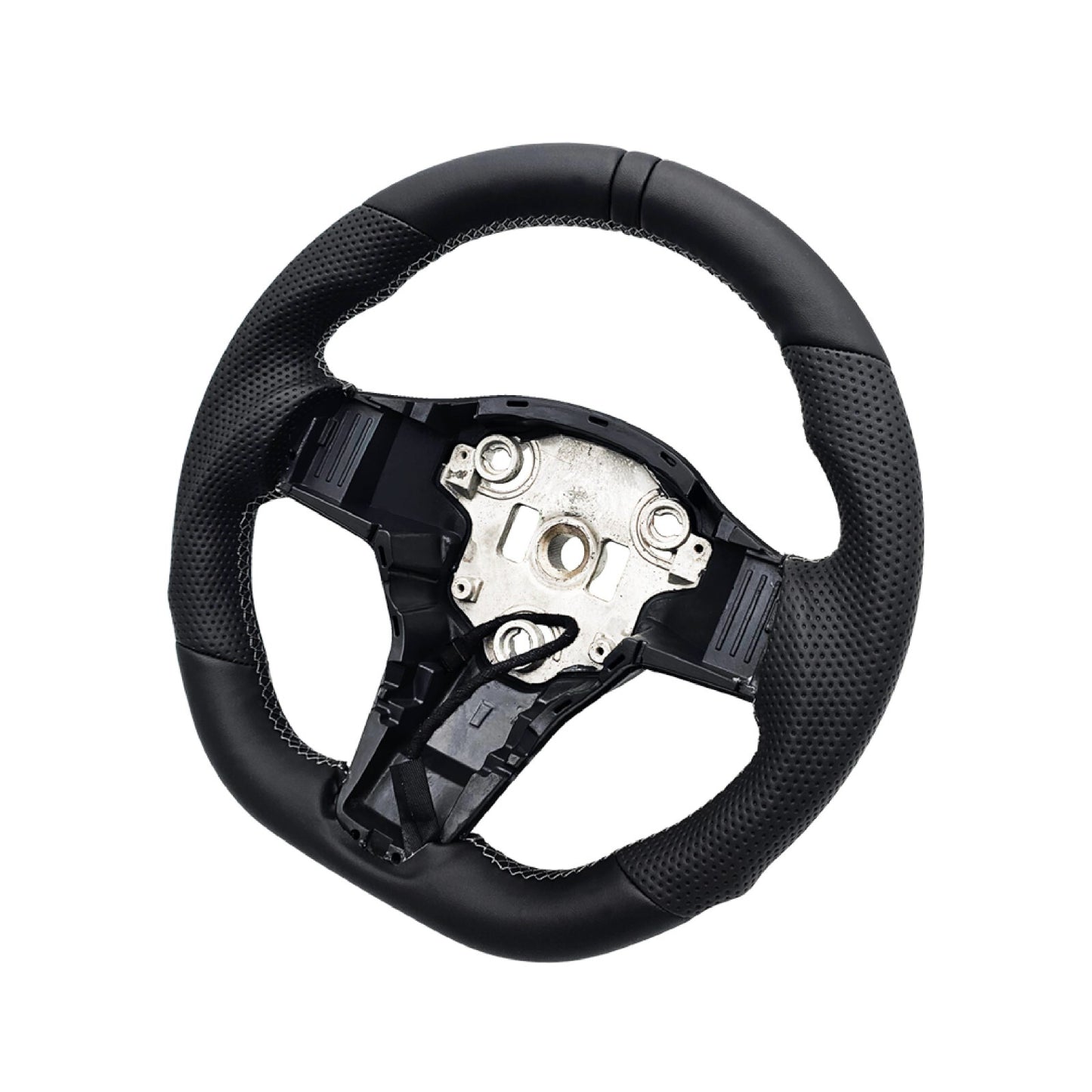 Black ring sports leather steering wheel for Tesla Model 3 for Model Y , heated.