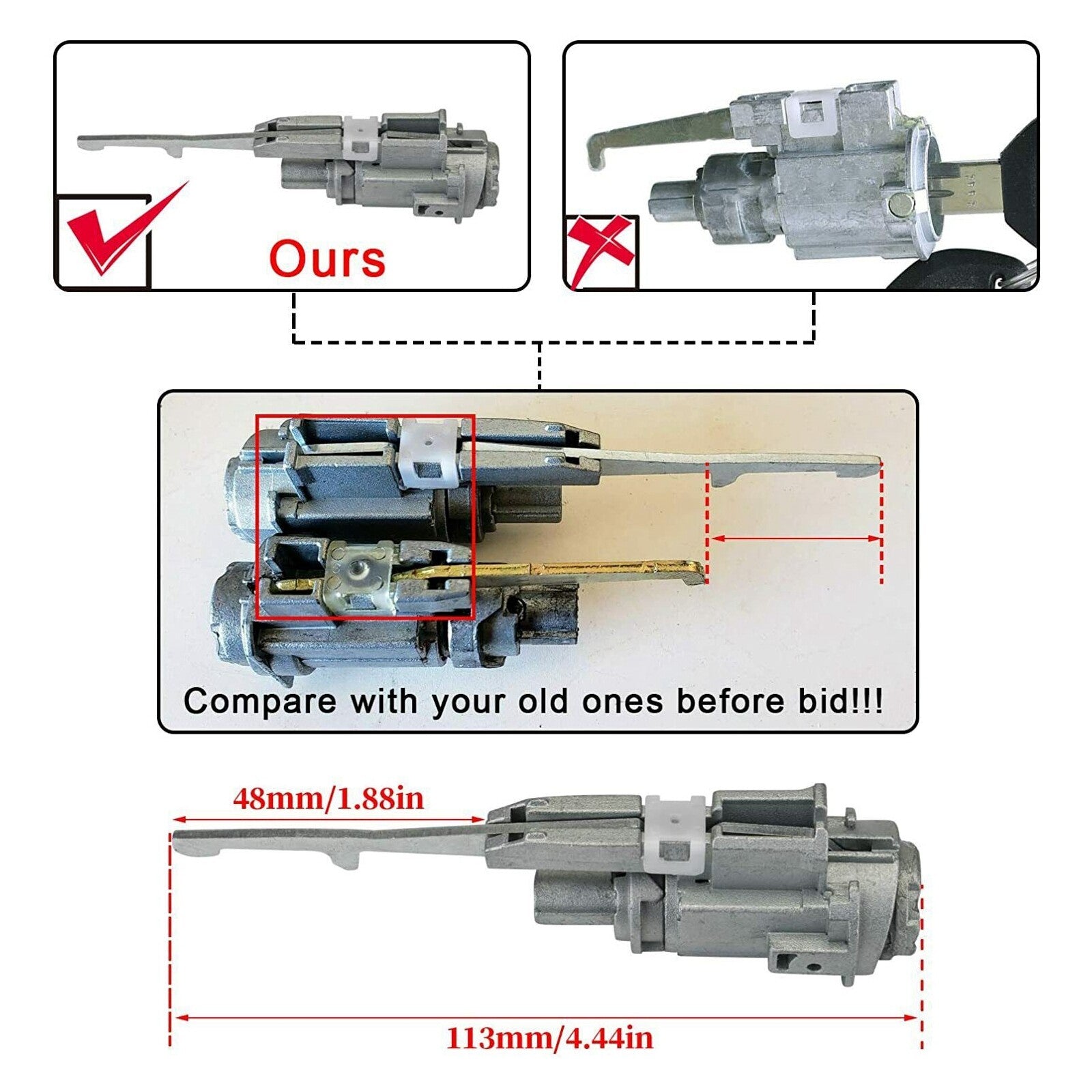 Ignition Switch Cylinder Lock for 2002-2014 for Honda for Acura W/ 2keys 06351-TE0-A11