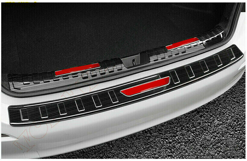 2P for Honda for Civic 2016-2020 Black Brushed Rear Bumper Protector Sill Plate Trim