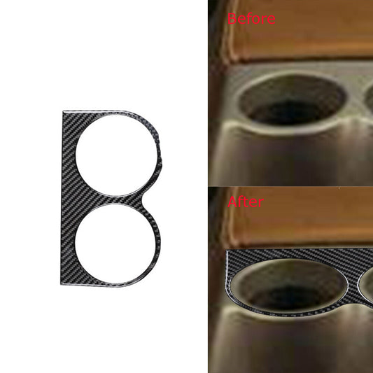 Carbon Fiber Rear Watercup Cupholder Panel Trim Cover for Ford F150 2004-2008