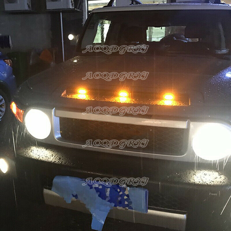 for Toyota FJ Cruiser 2007-2020 LED Car Front Upper Hood Grille Light Bars Decor