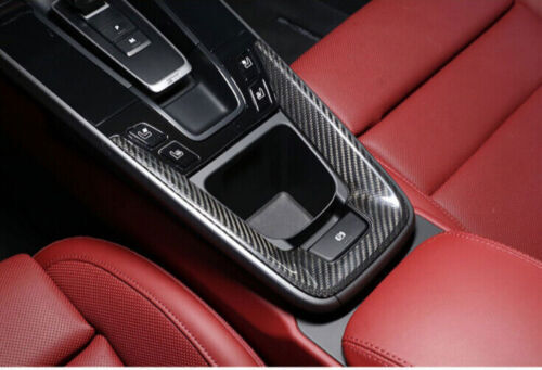 for Porsche 911 992 2020-2023 Real Carbon Fiber Center Console Cup Frame Trim 1x