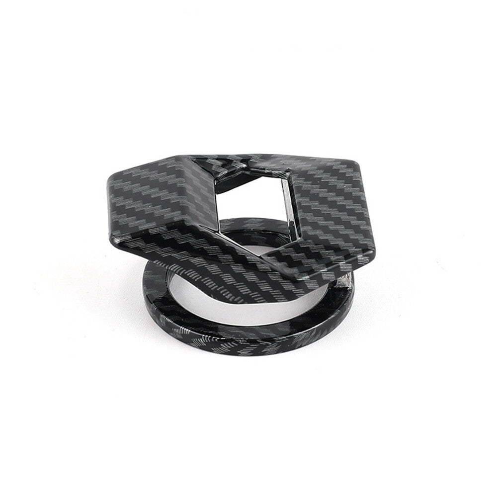 Universal Car Engine Start Stop Button Cover Decorative Carbon Fiber Black