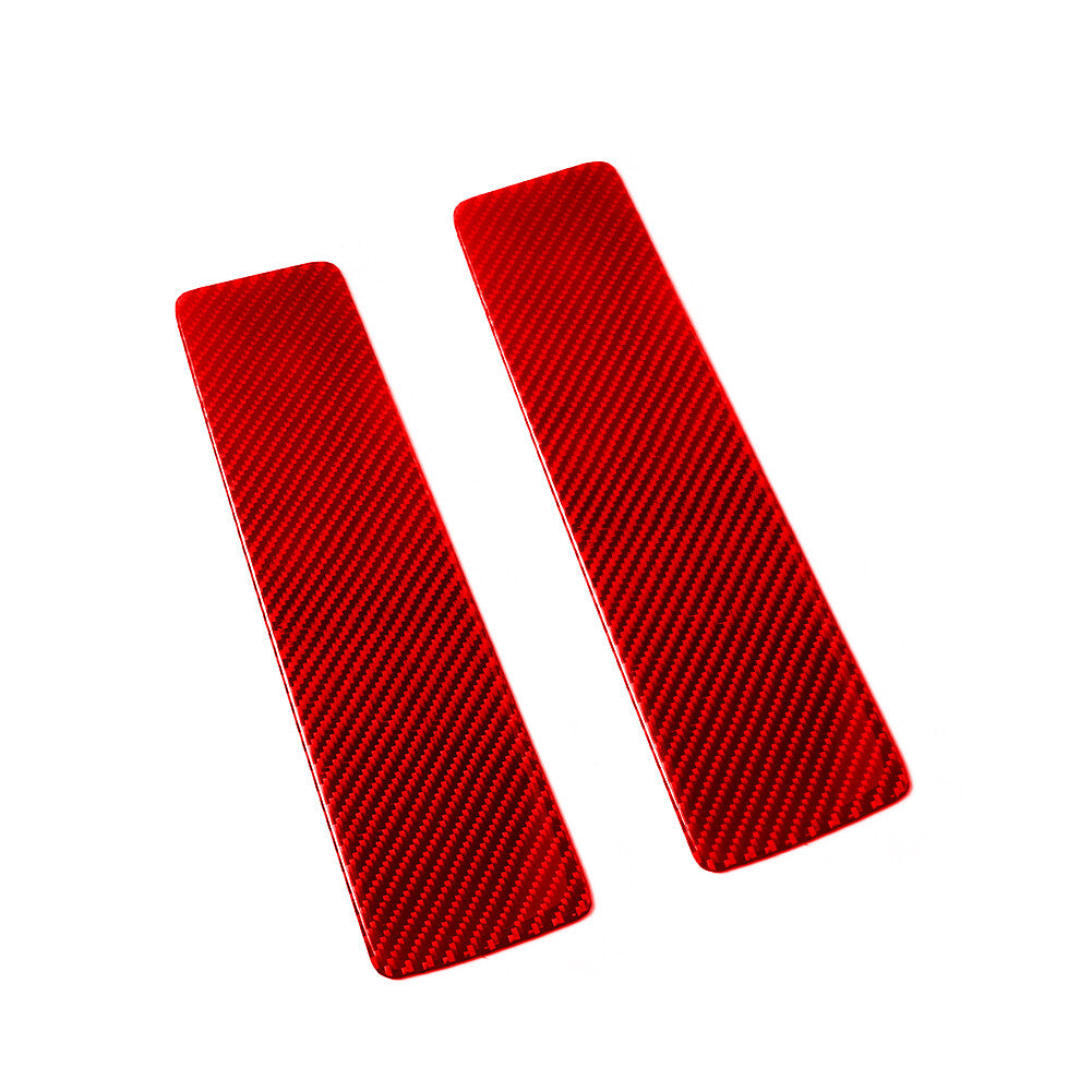 2X Red Carbon Fiber Interior Rear Door Panel Trim for Dodge for Ram 1500 2009-2012