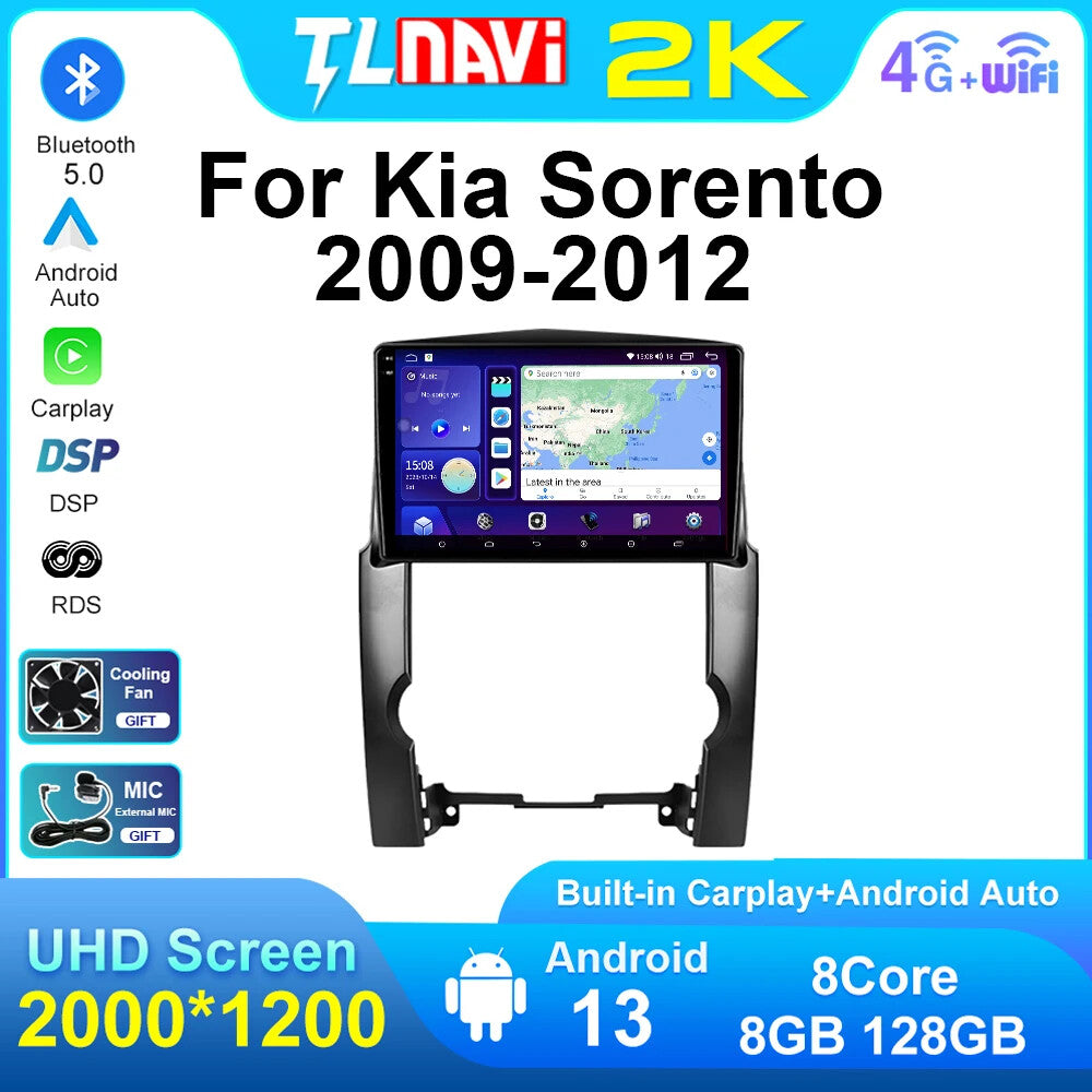 for KIA for Sorento 2 XM 2009-2012 Carplay Car Radio GPS Multimedia Player Screen