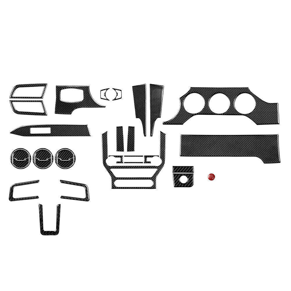 32 Pcs Carbon Fiber Interior Decoration Cover Trim for Ford for Mustang 2015-2019