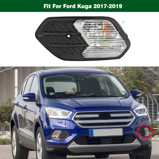 Left Bumper Fog Driving Lamp Light w/Cover Bezel for Ford Escape 2017 2018 2019