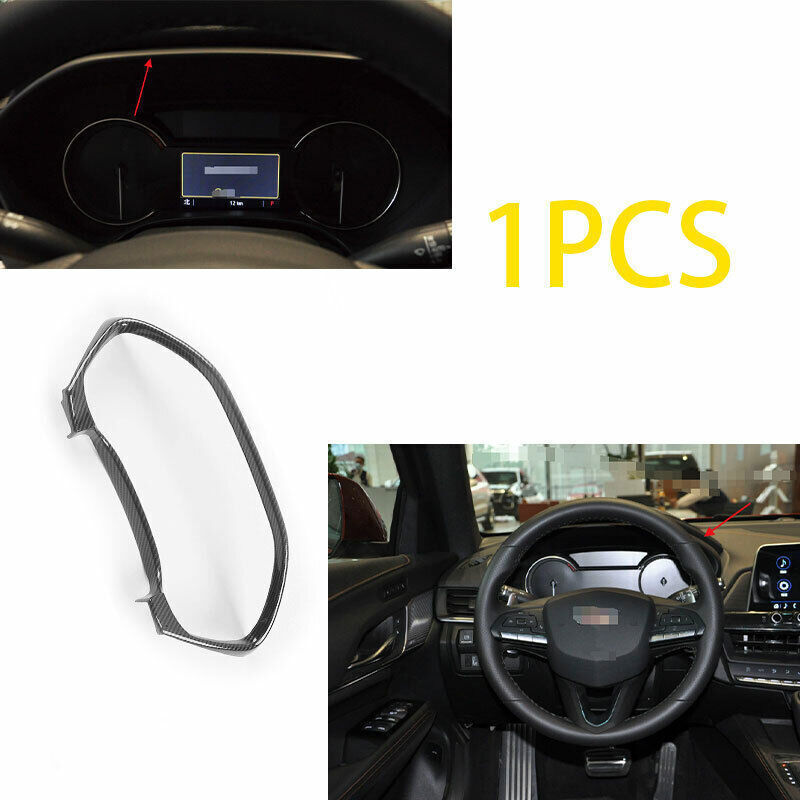 Instrument Panel Frame Cover Trim 1P ABS Carbon Fiber for Cadillac CT4 2020-2024