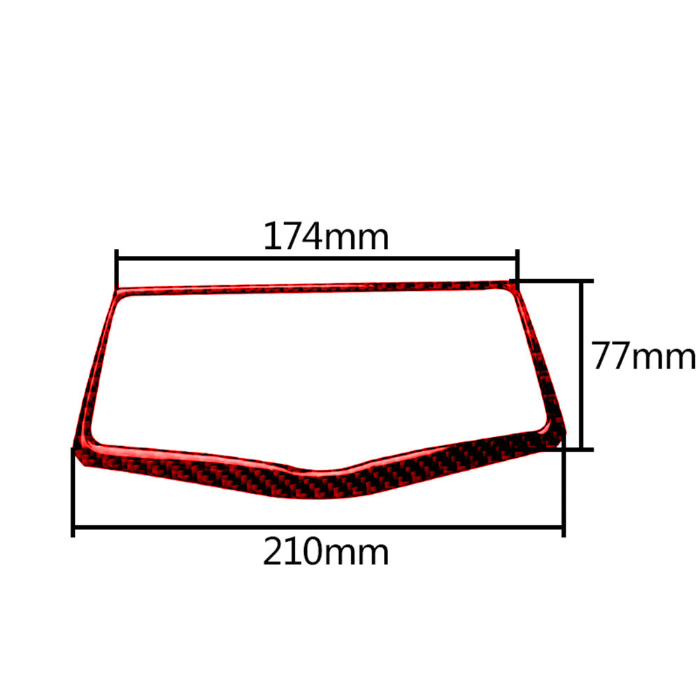 Red Carbon Fiber Multimedia Navigation Button Frame Cover Trim for Nissan 370Z
