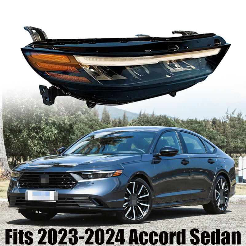 All LED headlights are compatible with the 2023-2024 Accord sedan passenger right side HO2503213