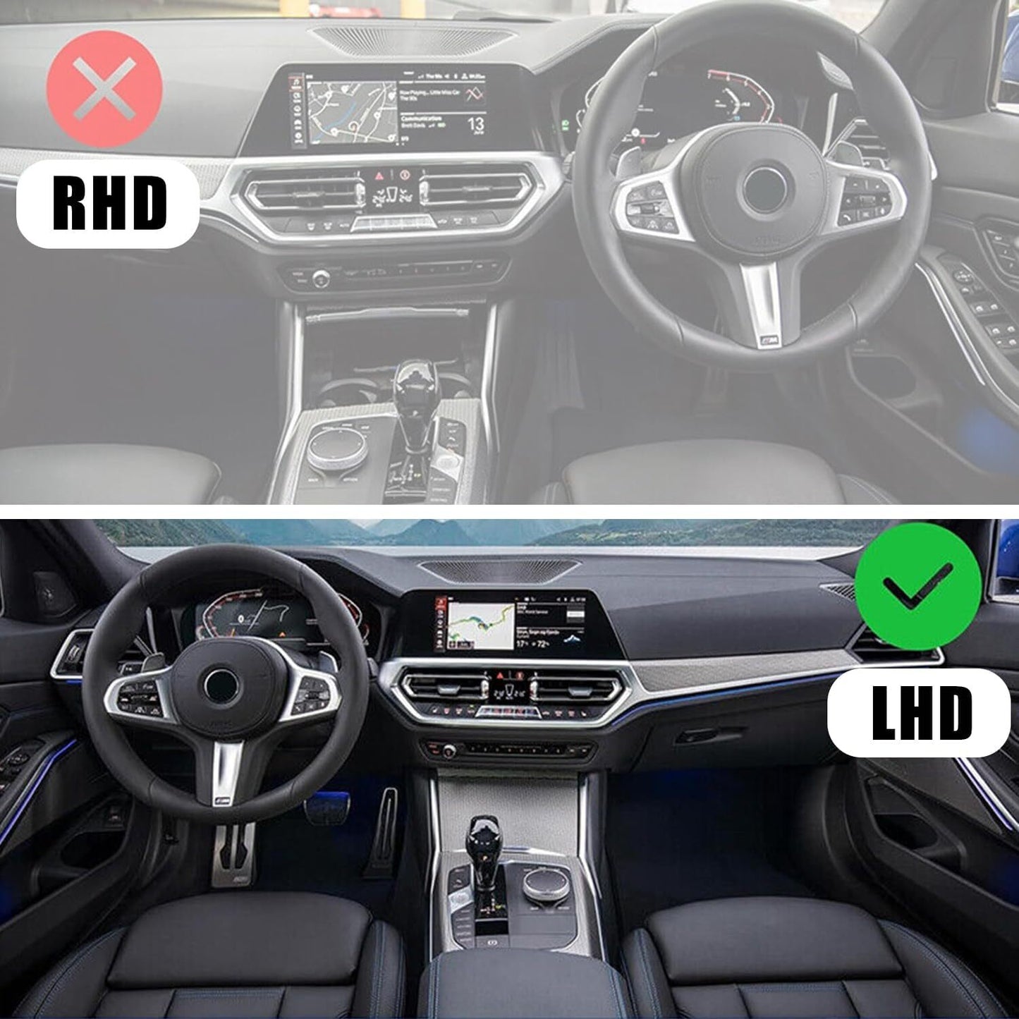 Carbon fiber side mirror covers suitable for 2017-2022 for BMW G30, G20, G11, G12, and M styles.