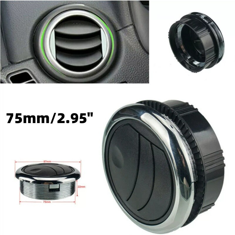 75MM Rotating Vent Air Outlet Round Ceiling for Car RV Boat A/C Air Conditioner