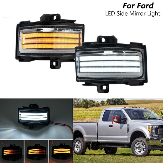 Switchback LED side mirror lights are suitable for 17-23 for Ford Super Duty F250 F350 F450 F550