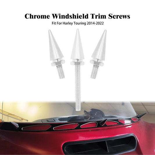 Chrome Windscreen Windshield Spike Bolt Screw for Harley Tri Electra Glide 14-23