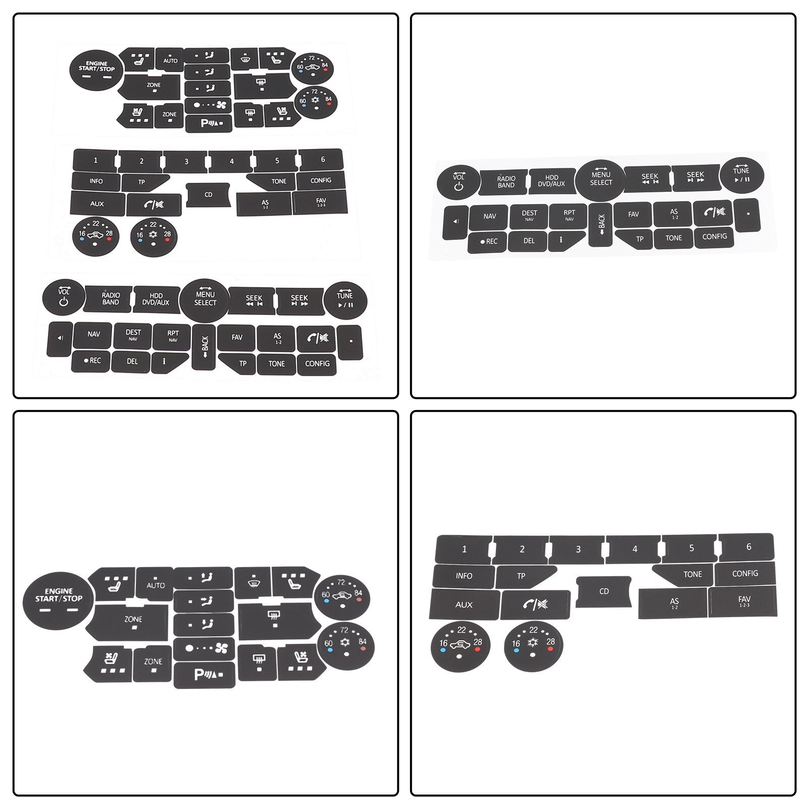 Button Repair Stickers for SAAB 9 5NG 9 4X Vinyl Material