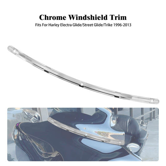 Chrome Fairing Windshield Windscreen Trim for Harley Electra Street Glide 96-13