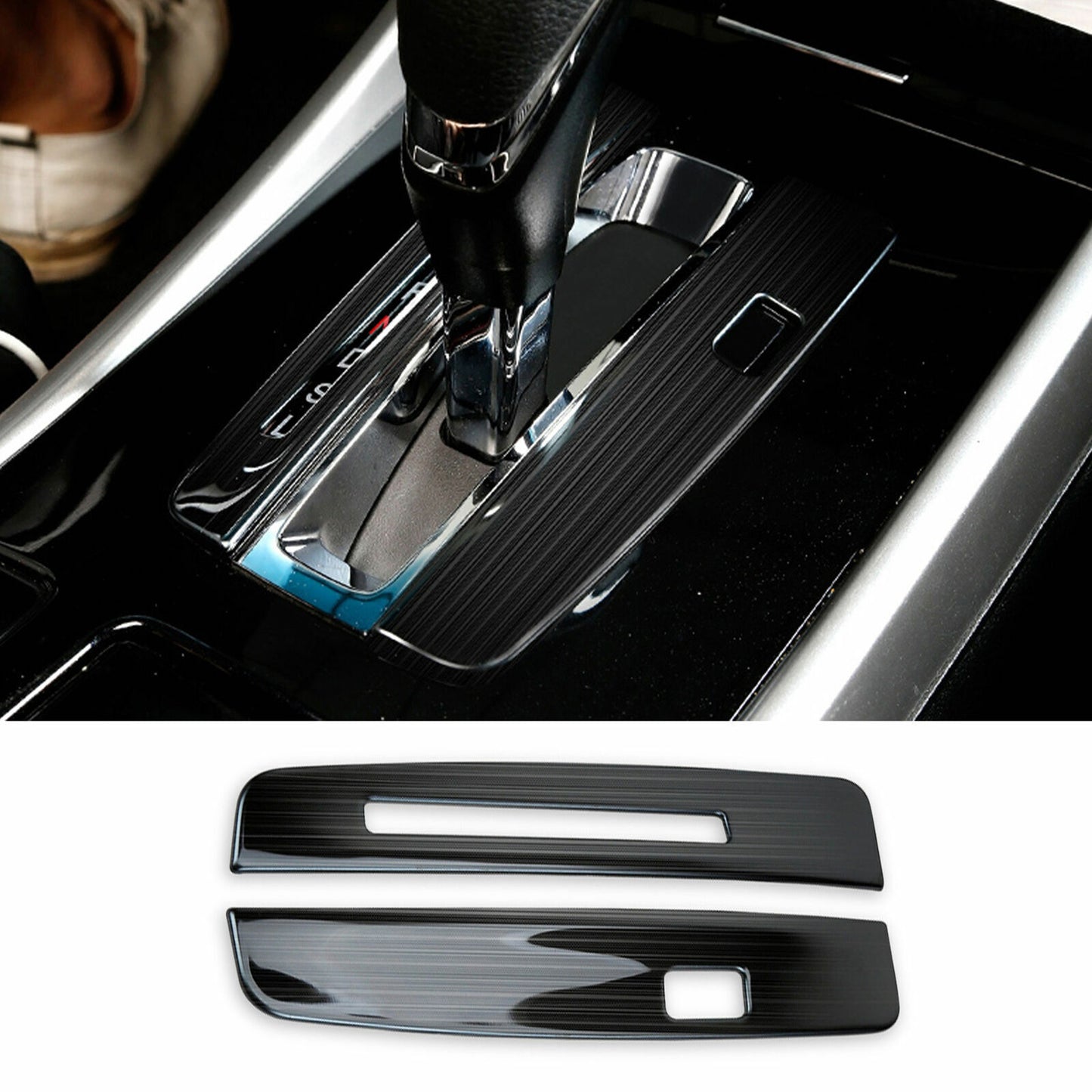for Honda Accord 2014-2017 Black titanium Middle Console Gear Shift Frame Trim