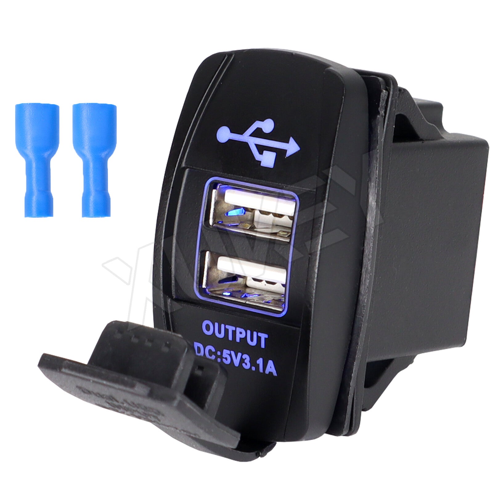 Car Charger Socket 3.1A 12~24V Dual USB Port Mobile Phone Adapter Vehicle With Holder