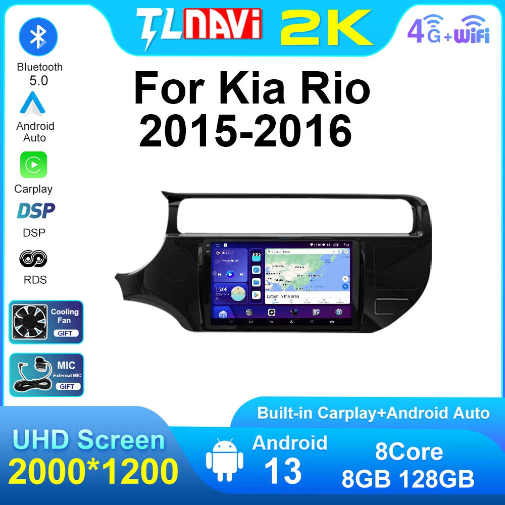 for Kia K3 Rio Car Multimedia Player Radio GPS Navigation Screen Video Stereo 4G