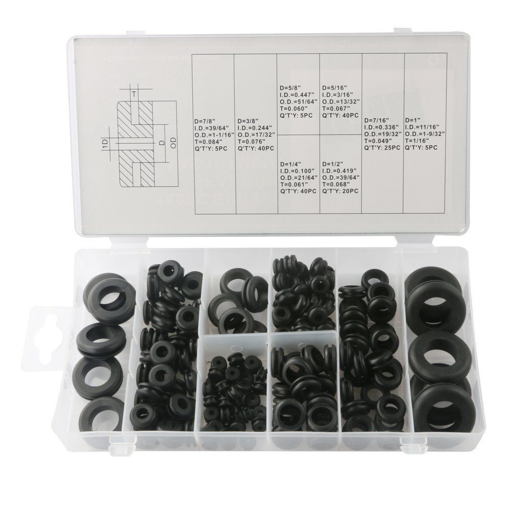 180 Rubber Grommet Car Hole Sleeve Plug Electrical Wire Protector Gasket Seal US
