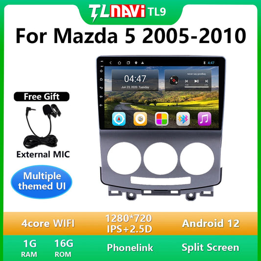 for Mazda 5 2005-2010 Android Auto CarPlay Car Radio GPS Player Head Unit Screen