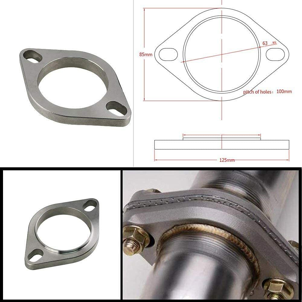 1x 2.5 Exhaust Flange Pipe Header Slotted Bolt Hole Gasket Connection 63mm