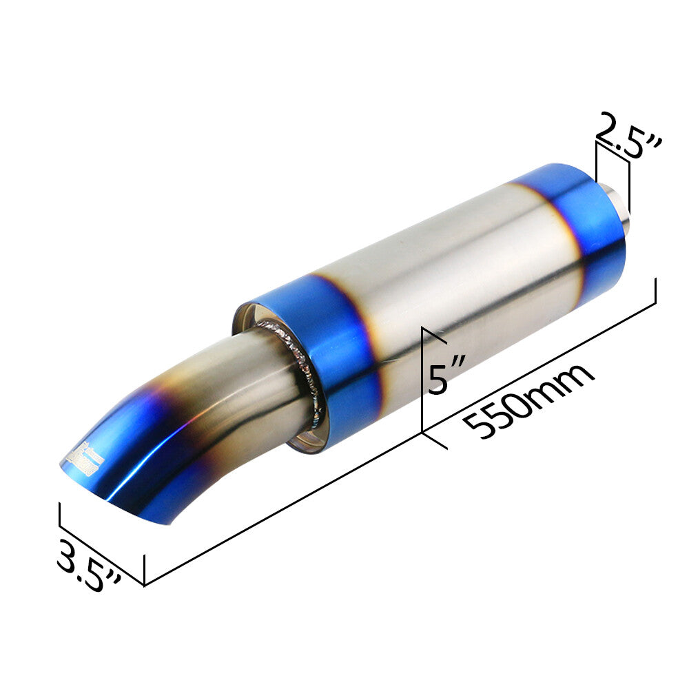 2.5 ID Straight Flow Racing Exhaust Muffler Tip OD 3.5 OD Body 5 550mm Tip