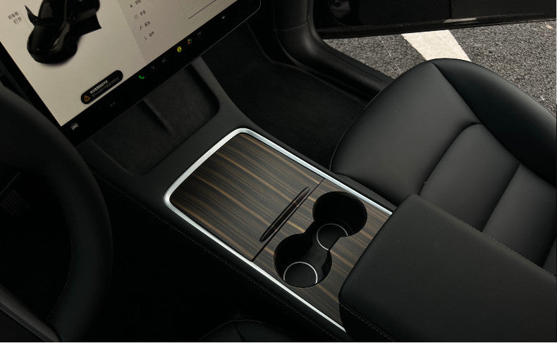 for Tesla Model 3/Y 2021-23 Matte Wood Grain Console Gear Shift Panel Frame Trim