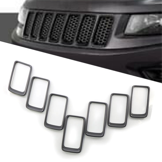 7x Front Bumper Center Mesh Grille Cover Trim for Jeep Grand Cherokee 2014-2016