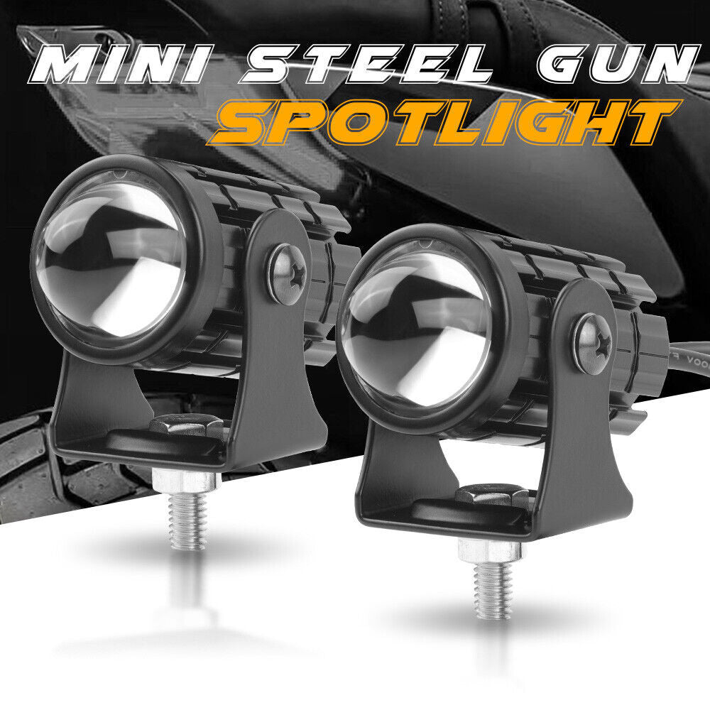 2X Motorcycle LED White Yellow Dual Color Spot Light Headlight Fog Driving