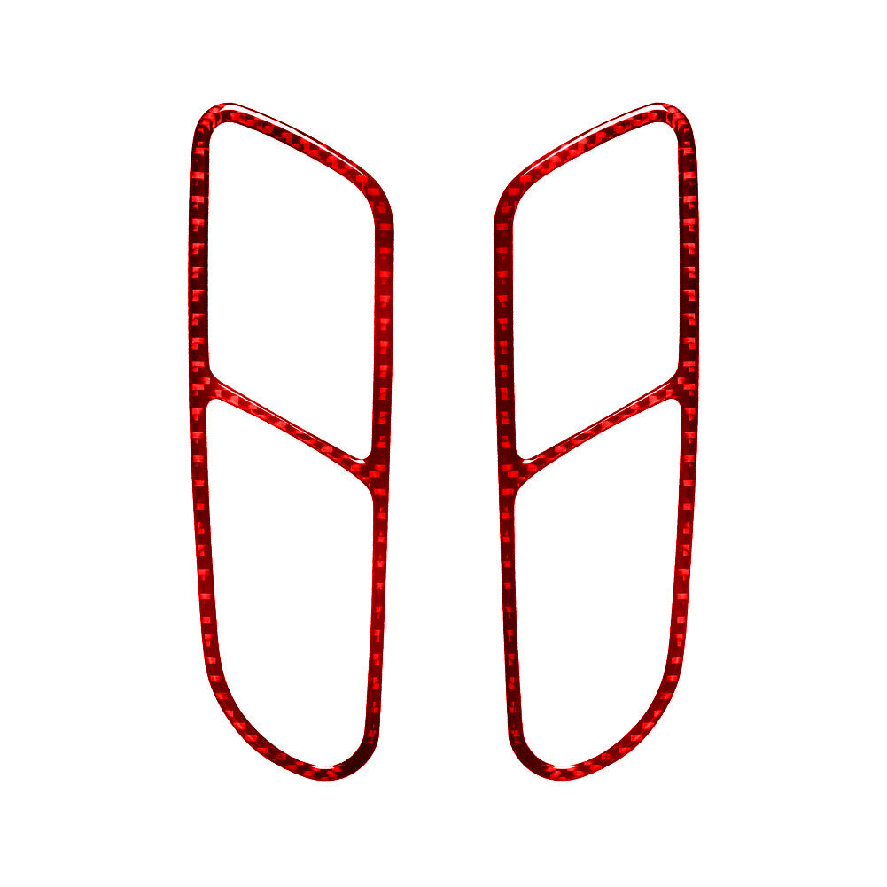 2X Red Carbon Fiber Rear Door Handle Trim for Volkswagen for Tiguan 2013-2017