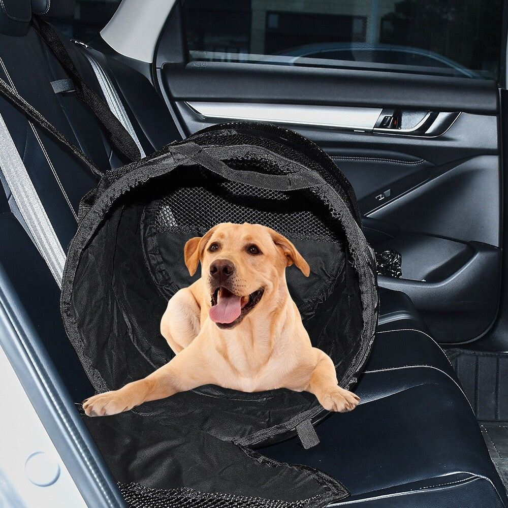 Black Pet Mesh Carrier,Car Back for Seat Cylindrical Carrier for Cats Dogs