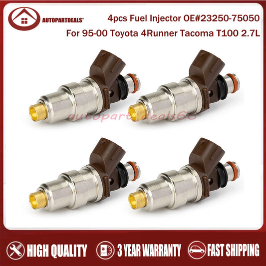 Set of 4 NEW Fuel Injector 23250-75050 for Toyota 4runner T100 Tacoma 2.7L-L4