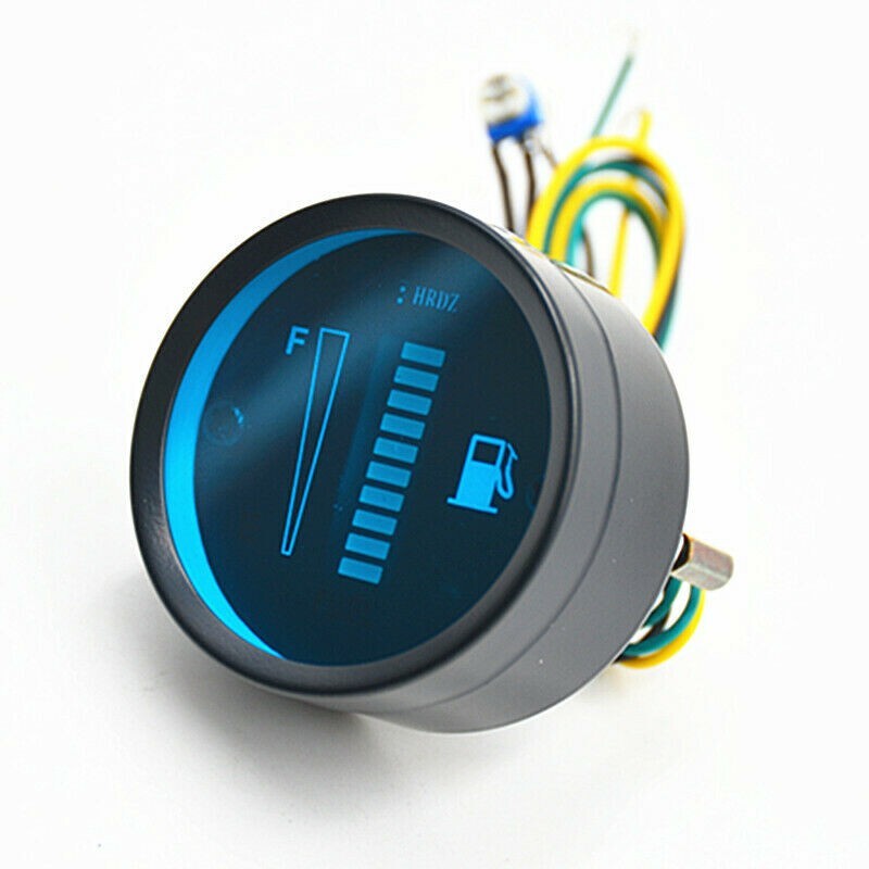 52mm 2 Fuel Level Gauge Car Meter Digital Green LED Light Automotive US