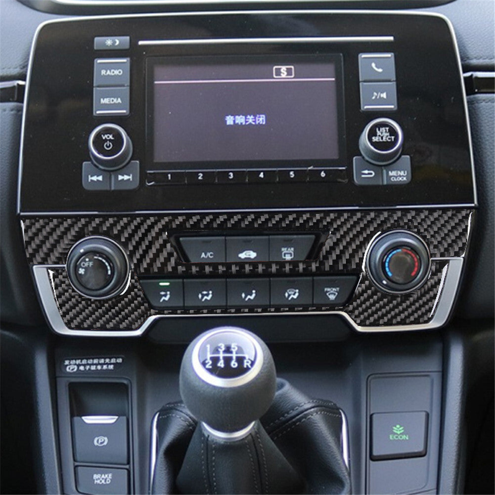 12Pcs Interior Decorative Set Cover Trim Carbon Fiber for Honda CRV 2017-2021