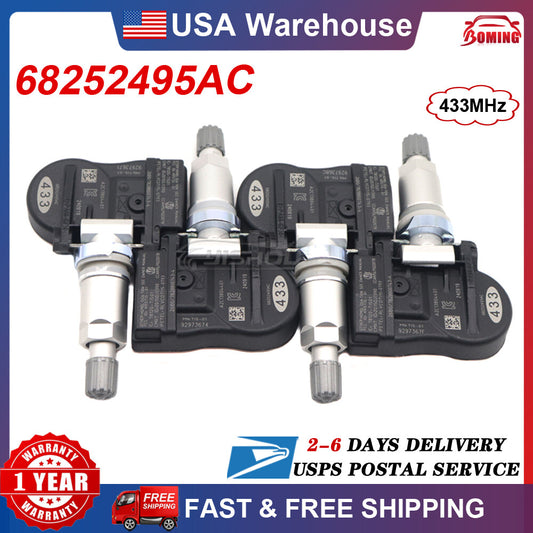 Set 4PCS 68252495AC Tire Pressure Sensor TPMS For Cherokee for Dodge for Jeep Grand SRT