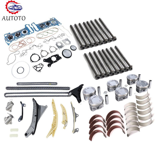 Engine Overhaul Rebuild Kit - Pistons Rings Head Bolts Timing Chain for Porsche